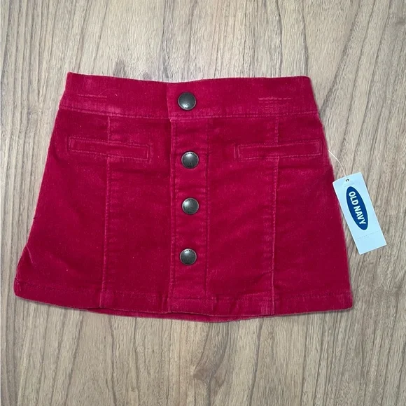 NWT Old Navy Red Corduroy A-Line Skirt - Picture 1 of 2